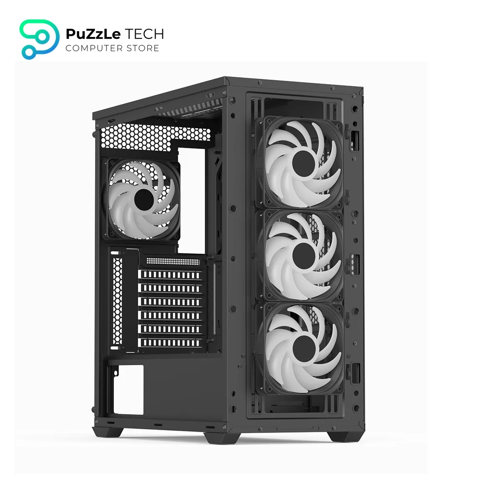 AeroCool D501a Black 4 ARGB Fans Mid Tower Case With PSU LUXPRO 750W 80+ Bronze ATX3.0 and PCIe 5.0