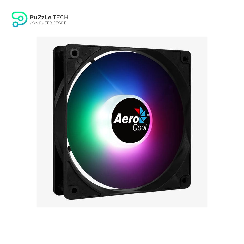 AeroCool Frost 12 12CM FRGB PC FAN 120mm FRGB Fan 1000 RPM 24.8 CFM airflow Molex 3-Pin Fixed RGB 23.7 dBA noise 40 000 hrs MTBF 2