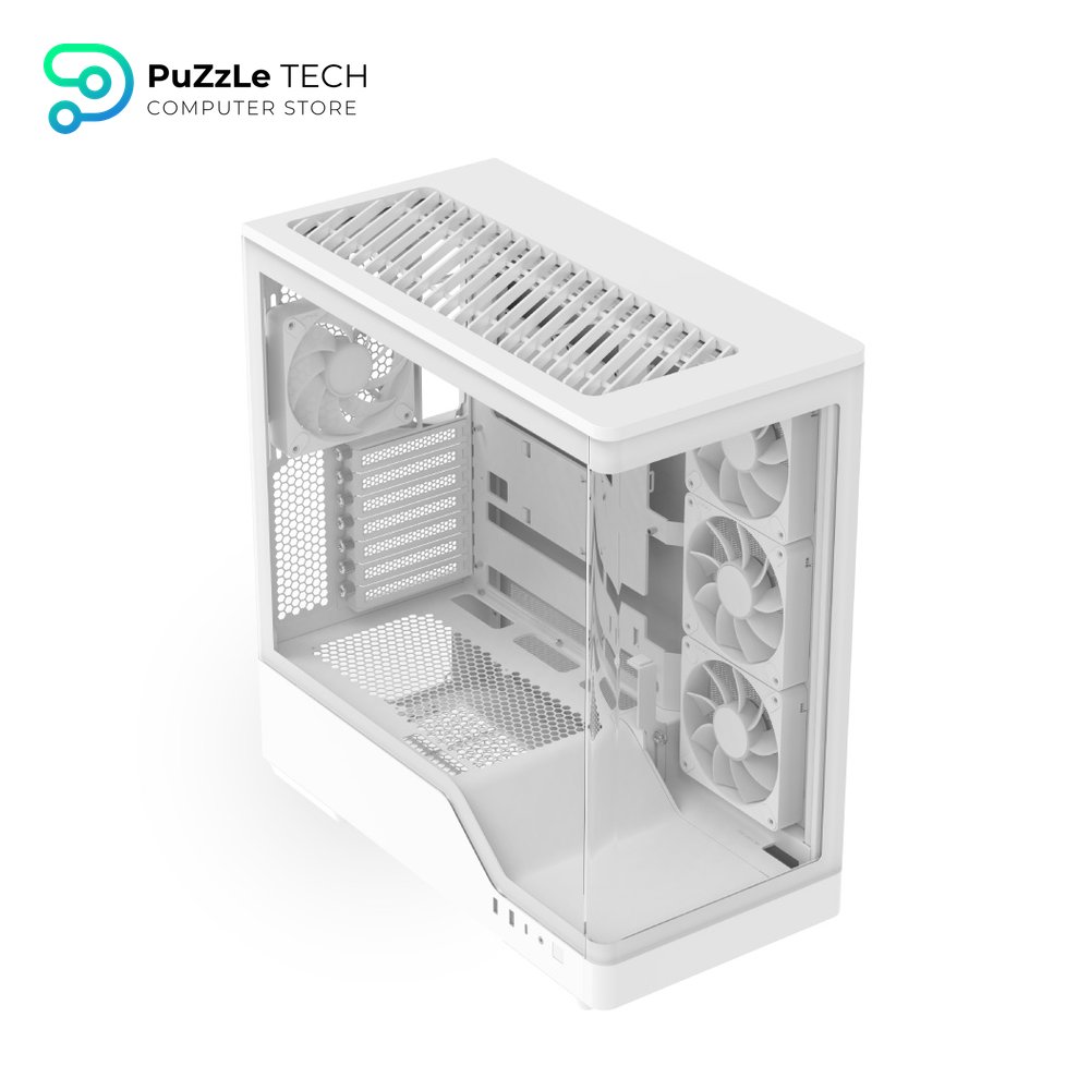 AeroCool P500A White Mid Tower Case - 4 FAN ARGB - 3 Reversed - Type-C - Ready BTF Support - ACL-P500A-WT-FRPW