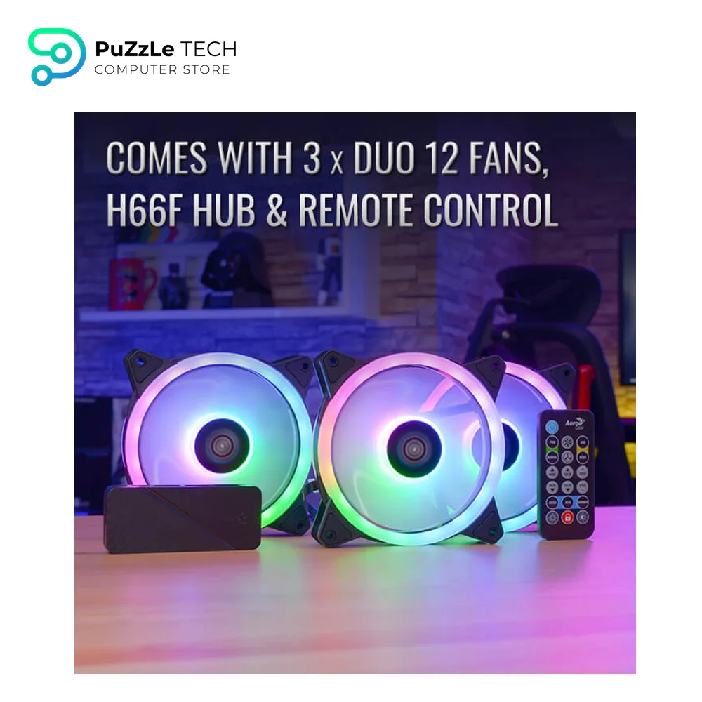 AeroCool Duo 12 Pro 3x120mm ARGB Black Fan 4