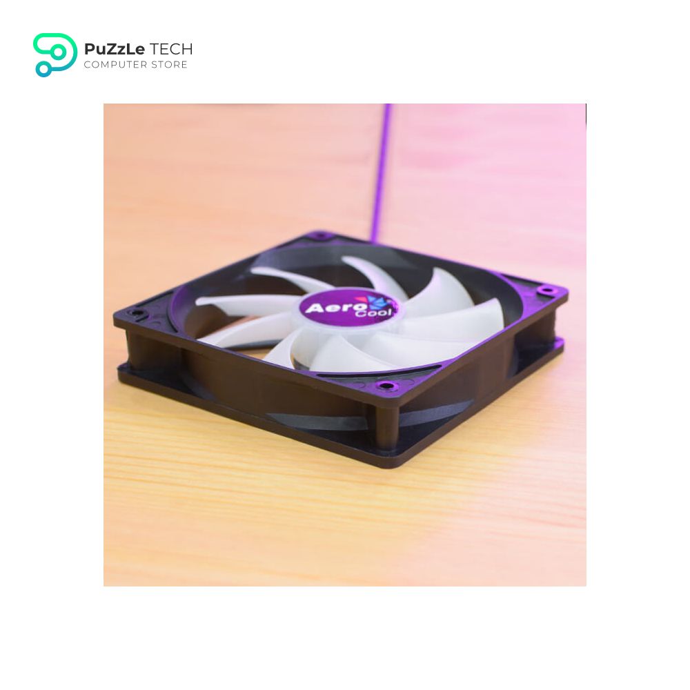 AeroCool Frost 12 12CM FRGB PC FAN 120mm FRGB Fan 1000 RPM 24.8 CFM airflow Molex 3-Pin Fixed RGB 23.7 dBA noise 40 000 hrs MTBF 4