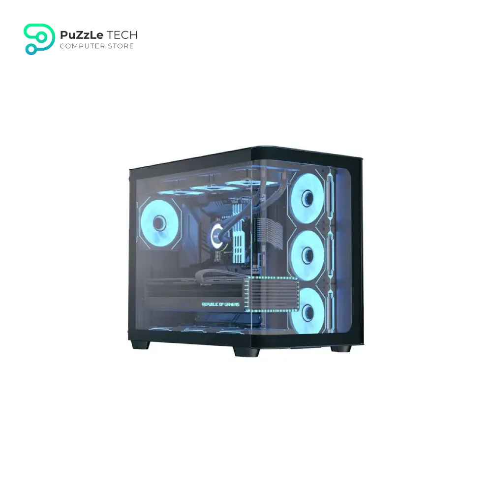 AeroCool P500C-G-BK-v1 ARGB Case With Glass Panels 4 Fans + PSU LUX PRO 750W +80 Bronze With Jap Caps Silent Fan 2