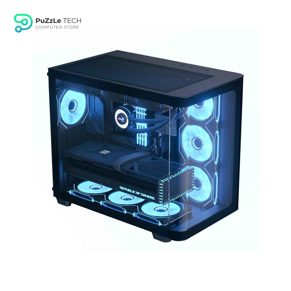 AeroCool P500C PC Case - Mid Tower - ATX - Tempered Glass - Black 2