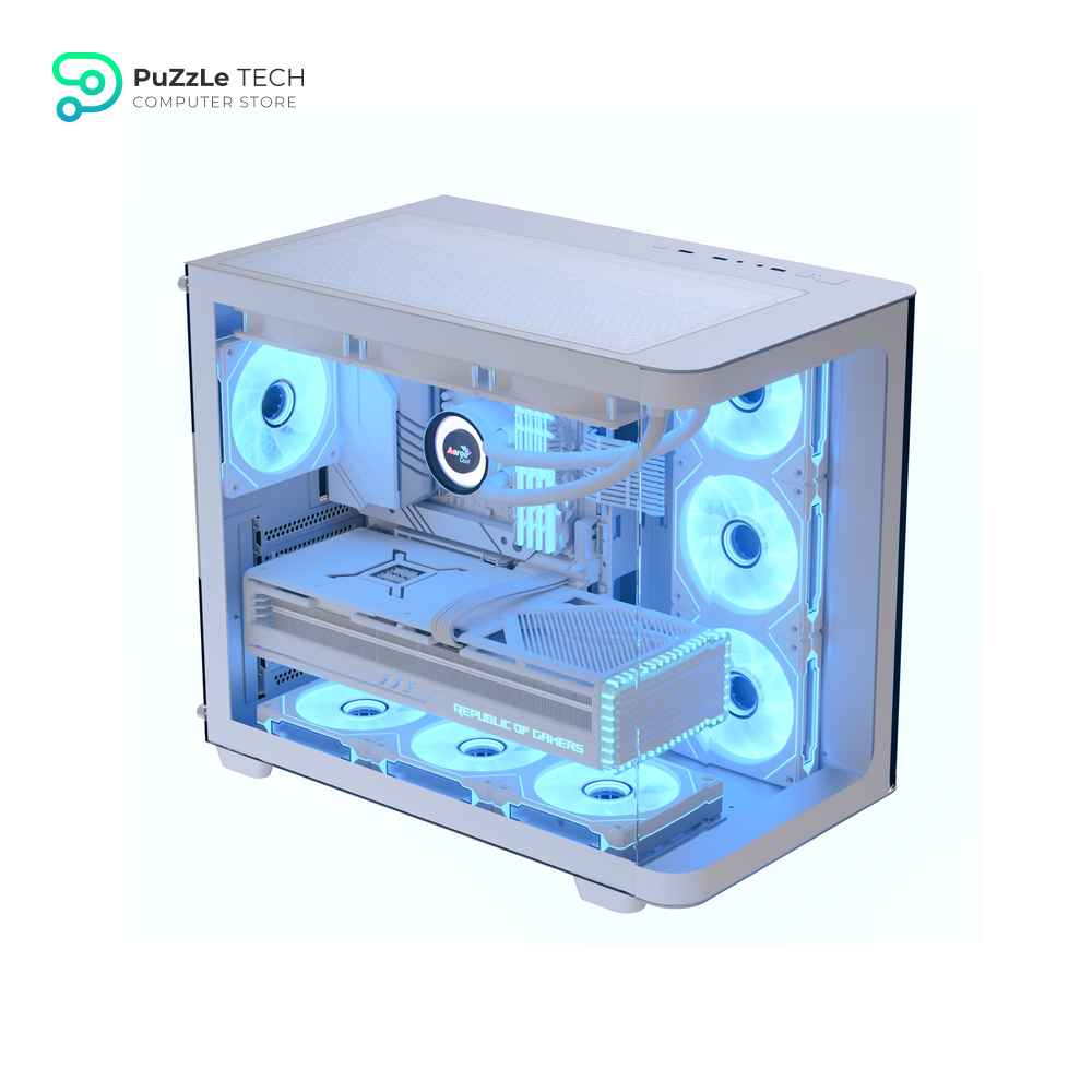AeroCool P500C PC Case - Mid Tower - ATX - Tempered Glass - White 2