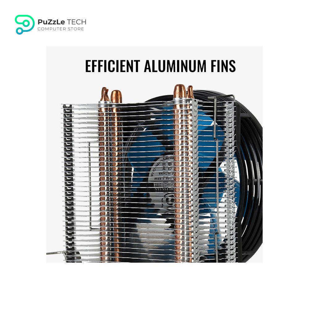 Aerocool Verkho 2 CPU Cooler With Heat Core Touch Technology 100W TDP 90mm fan 800-2000 RPM 18.5-23.6 CFM airflow PWM-4pin connector and broad socket compatibility LGA 1700 AM5 3