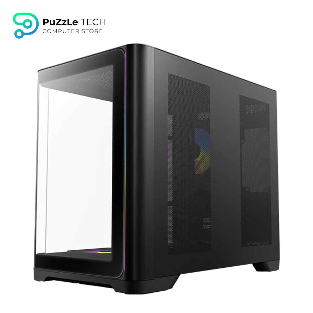 Antec C5 Curve ARGB Mid-Tower ATX Gaming Case - Curved Tempered Glass Side Panel - 4 Pre-installed ARGB Fans - Solid Front Panel - USB 3.0 - Supports ATX/Micro-ATX/Mini-ITX 5