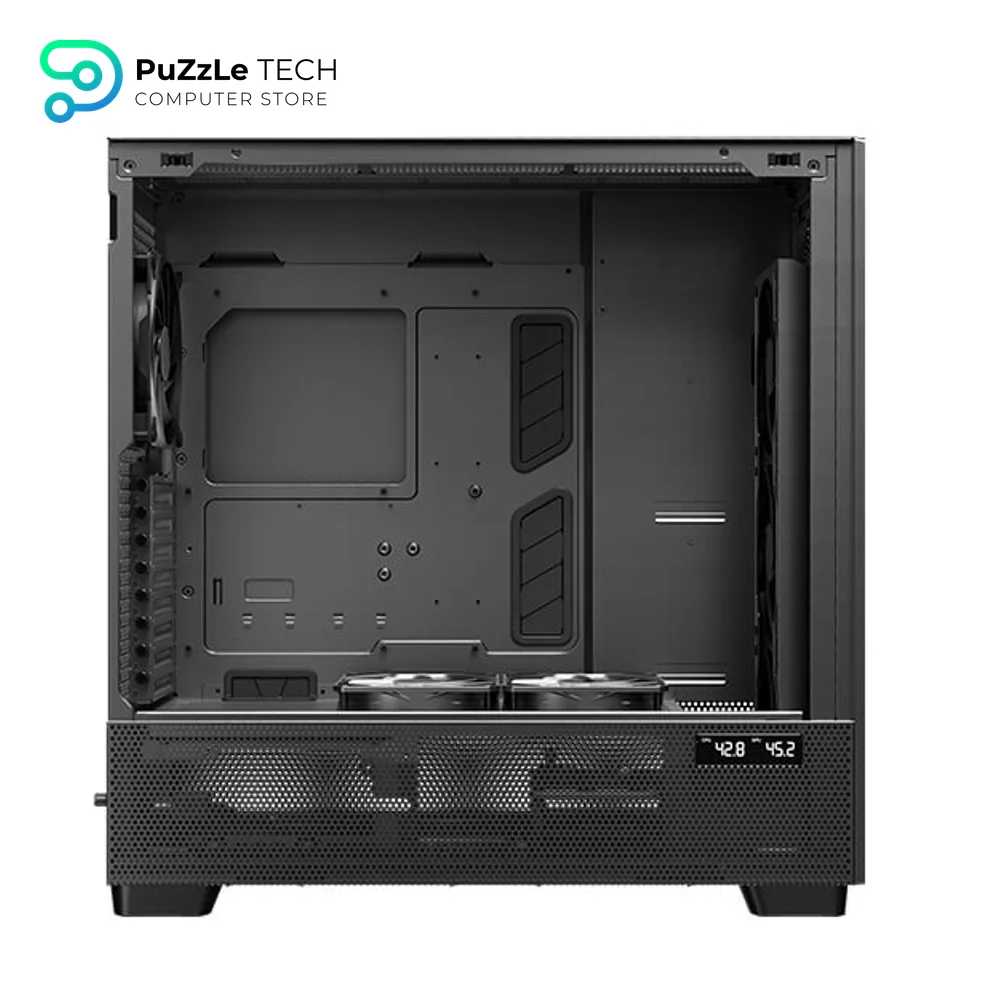 Antec Flux Pro - 6 x PWM Fans Included - High-Airflow Front Panel with Walnut Wood 3