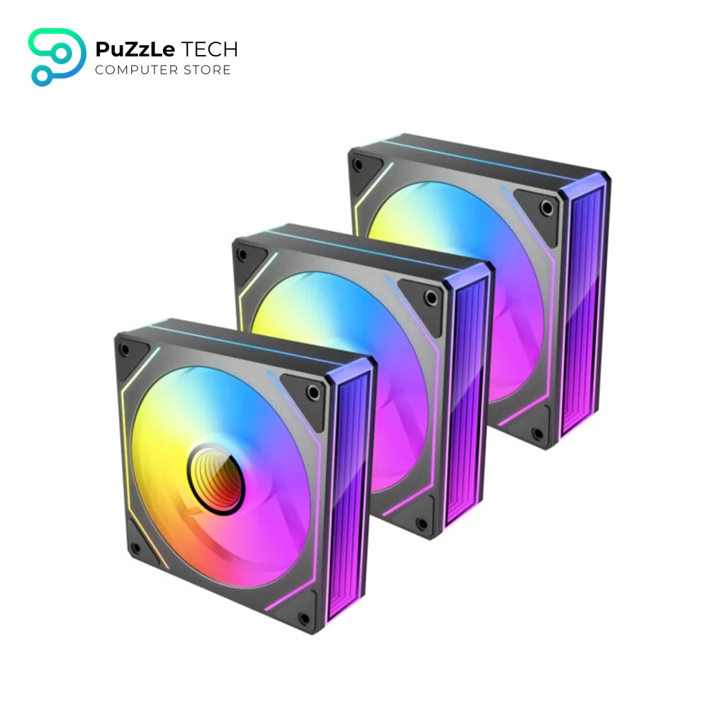 Antec Vision 120mm ARGB - 3 PK - Black - Up to 1800RPM - 44.5CFM Airflow - 29dB Max - 4-pin ARGB 3-pin