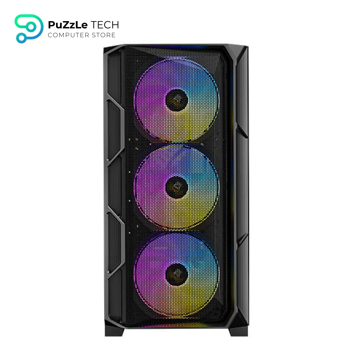 Antec AX1000 ARGB Mid-Tower Gaming Case - High-Airflow Design with 4 Pre-Installed 140mm ARGB PWM Fans (3 Front + 1 Rear) - Tempered Glass Side Panel - ATX / mATX / Mini-ITX Support