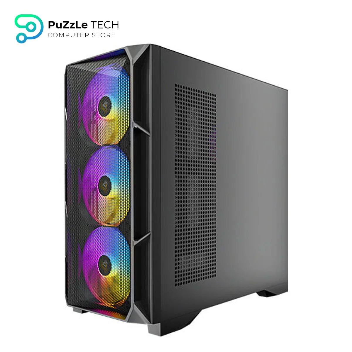 Antec AX1000 ARGB Mid-Tower Gaming Case - High-Airflow Design with 4 Pre-Installed 140mm ARGB PWM Fans (3 Front + 1 Rear) - Tempered Glass Side Panel - ATX / mATX / Mini-ITX Support 3