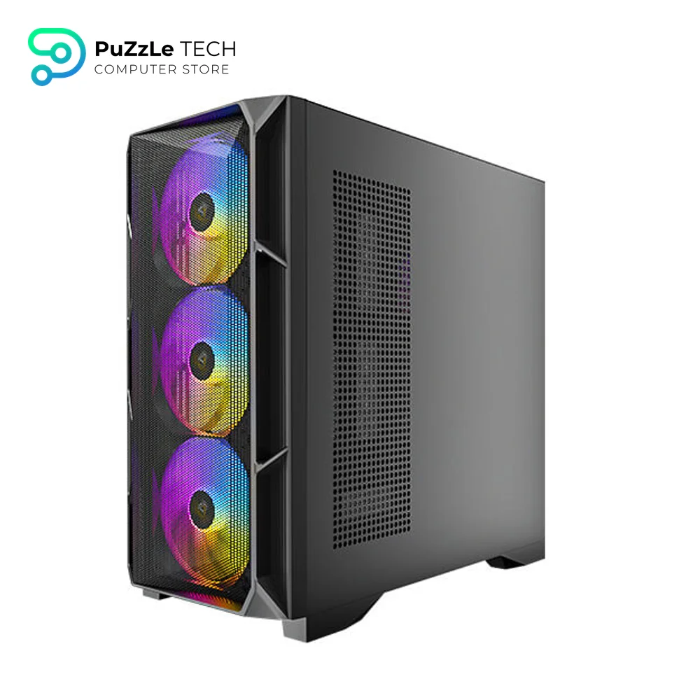 Antec AX1000 Lite Mid-Tower Gaming Case With 4FAN 140mm ARGB PWM Fans + PSU Antec Atom G750 750W Gold 6