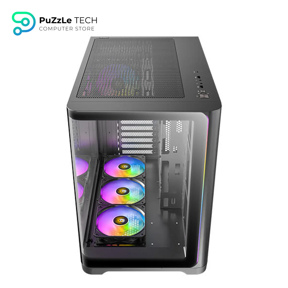 Antec C5 Curve ARGB Mid-Tower ATX Gaming Case - Curved Tempered Glass Side Panel - 4 Pre-installed ARGB Fans - Solid Front Panel - USB 3.0 - Supports ATX/Micro-ATX/Mini-ITX 4
