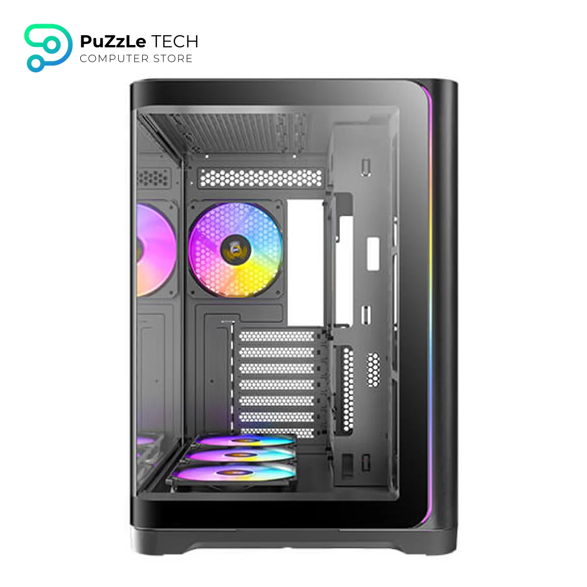 Antec C5 Curve ARGB Mid-Tower ATX Gaming Case - Curved Tempered Glass Side Panel - 4 Pre-installed ARGB Fans - Solid Front Panel - USB 3.0 - Supports ATX/Micro-ATX/Mini-ITX 7