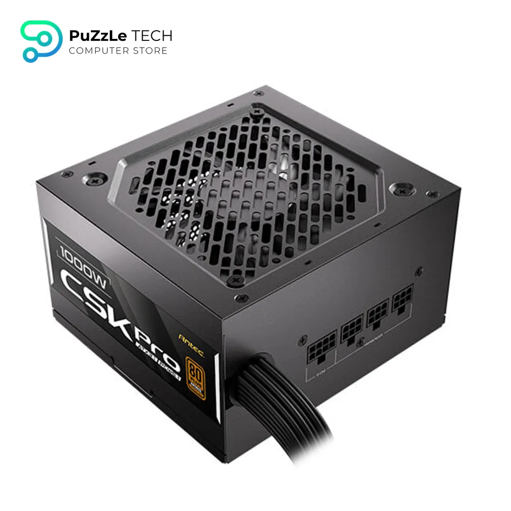 Antec CSK1000 PRO ATX3.1 1000W 80+ Bronze Semi-Modular Power Supply - Native 12V-2x6 (12VHPWR) PCIe 5.1 Connector, 120mm Silent Fan, ATX 3.1 Compliant, 5-Year Warranty 5
