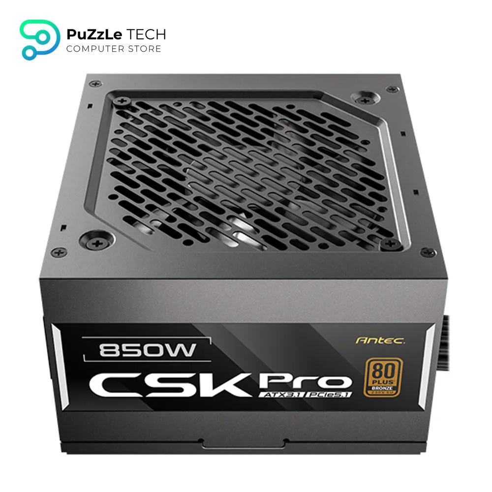 ANTEC CSK850 PRO ATX3.1 850W 80+ Bronze Semi-Modular Power Supply - 12V-2x6 (12VHPWR) PCIe 5.1 Connector, 120mm Silent Fan, ATX 3.1 Compliant, 5-Year Warranty