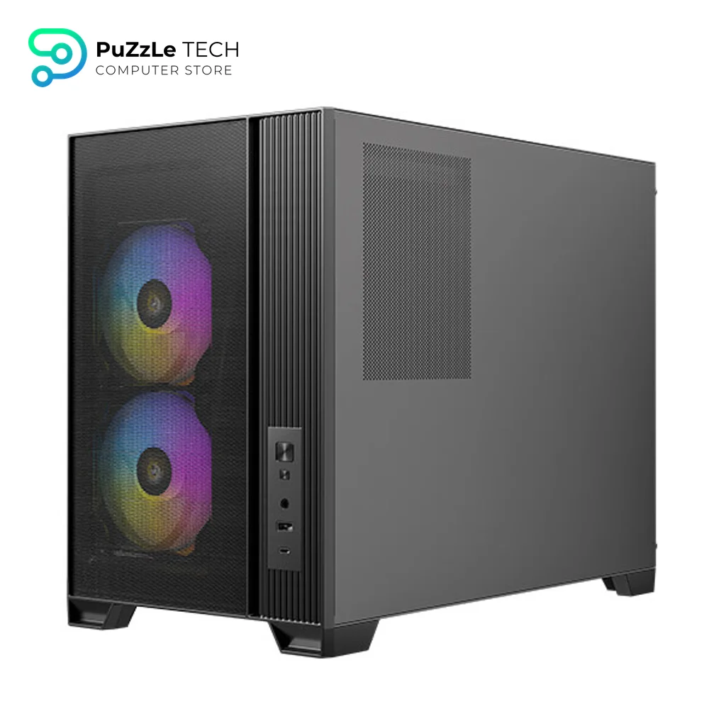 Antec Flux M - 6 PWM Fans Included - F-LUX Platform - Vertical Airflow Design - 360mm Top Radiator Support - Type-C 3.2 Gen 2 - Full-Size Dust Filters - Compact Micro-ATX PC Case 10