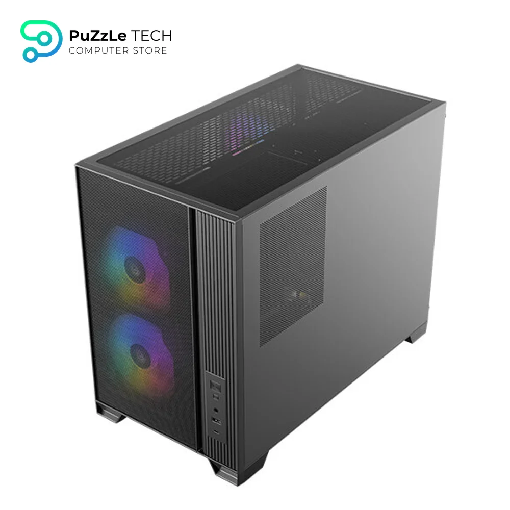 Antec Flux M - 6 PWM Fans Included - F-LUX Platform - Vertical Airflow Design - 360mm Top Radiator Support - Type-C 3.2 Gen 2 - Full-Size Dust Filters - Compact Micro-ATX PC Case 4