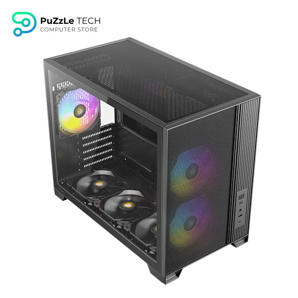 Antec Flux M - 6 PWM Fans Included - F-LUX Platform - Vertical Airflow Design - 360mm Top Radiator Support - Type-C 3.2 Gen 2 - Full-Size Dust Filters - Compact Micro-ATX PC Case 5