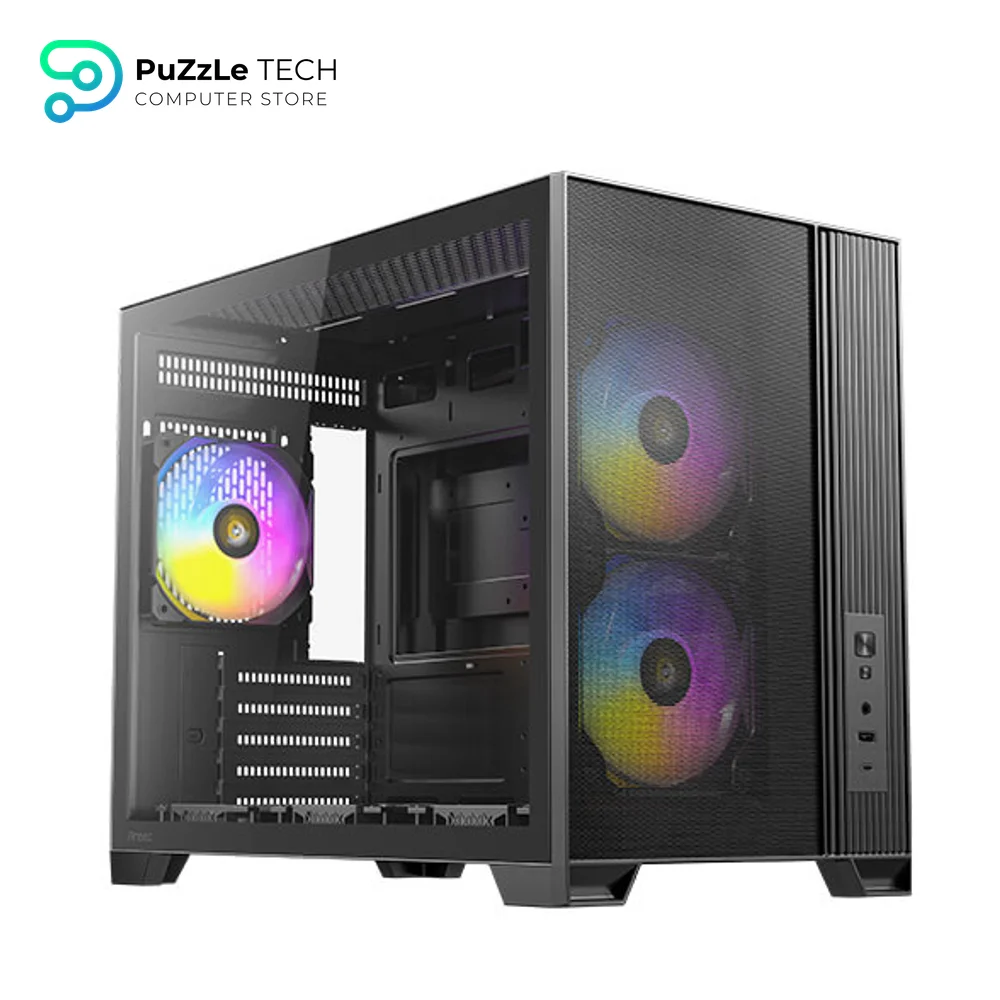 Antec Flux M - 6 PWM Fans Included - F-LUX Platform - Vertical Airflow Design - 360mm Top Radiator Support - Type-C 3.2 Gen 2 - Full-Size Dust Filters - Compact Micro-ATX PC Case 7