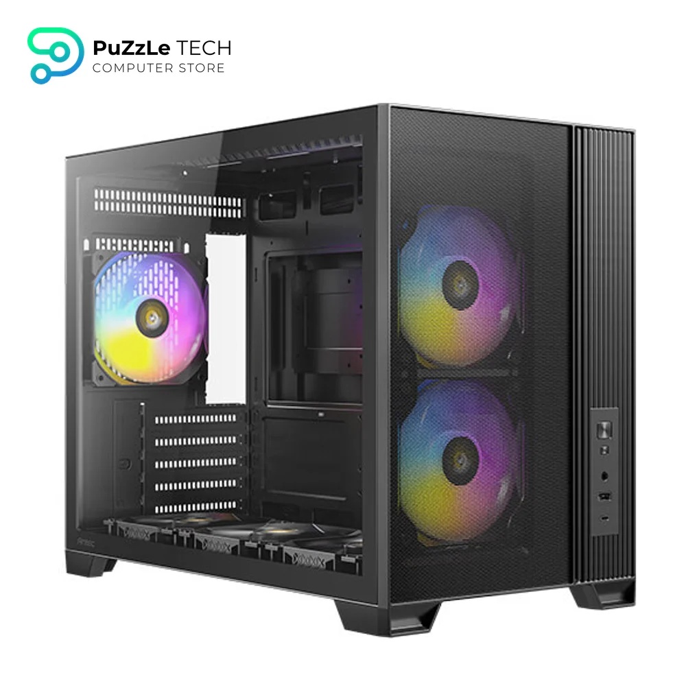 Antec Flux M - 6 PWM Fans Included - F-LUX Platform - Vertical Airflow Design - 360mm Top Radiator Support - Type-C 3.2 Gen 2 - Full-Size Dust Filters - Compact Micro-ATX PC Case 13