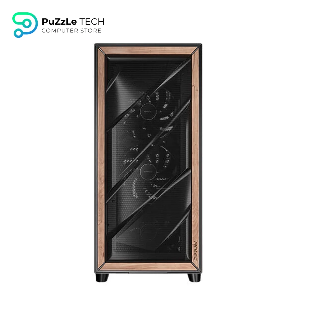 Antec Flux Pro - 6 x PWM Fans Included - High-Airflow Front Panel with Walnut Wood 15