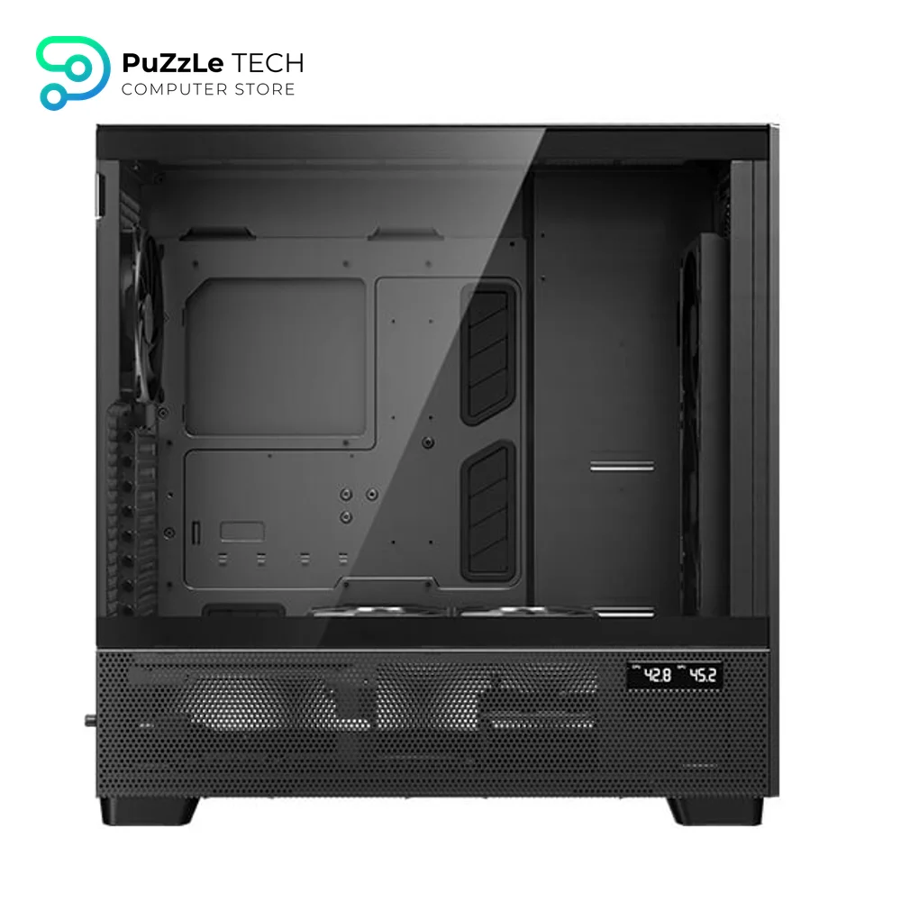 Antec Flux Pro - 6 x PWM Fans Included - High-Airflow Front Panel with Walnut Wood 4
