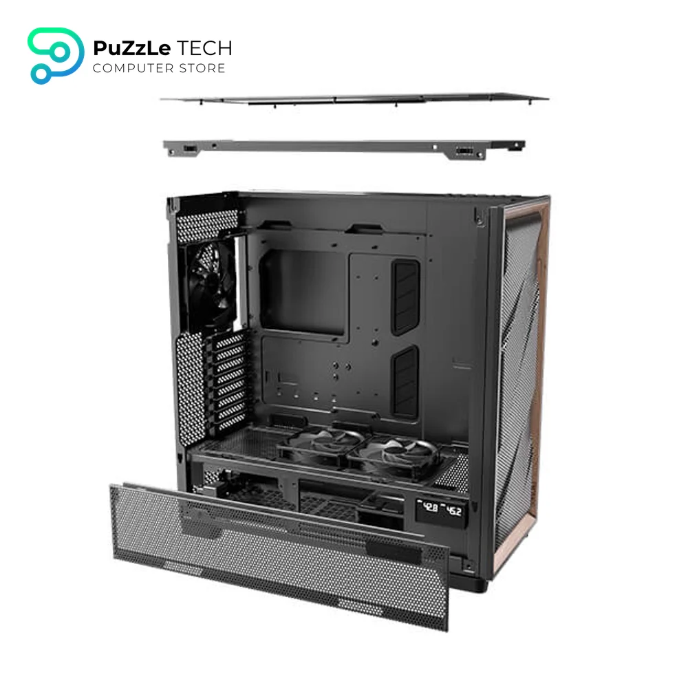 Antec Flux Pro - 6 x PWM Fans Included - High-Airflow Front Panel with Walnut Wood 11