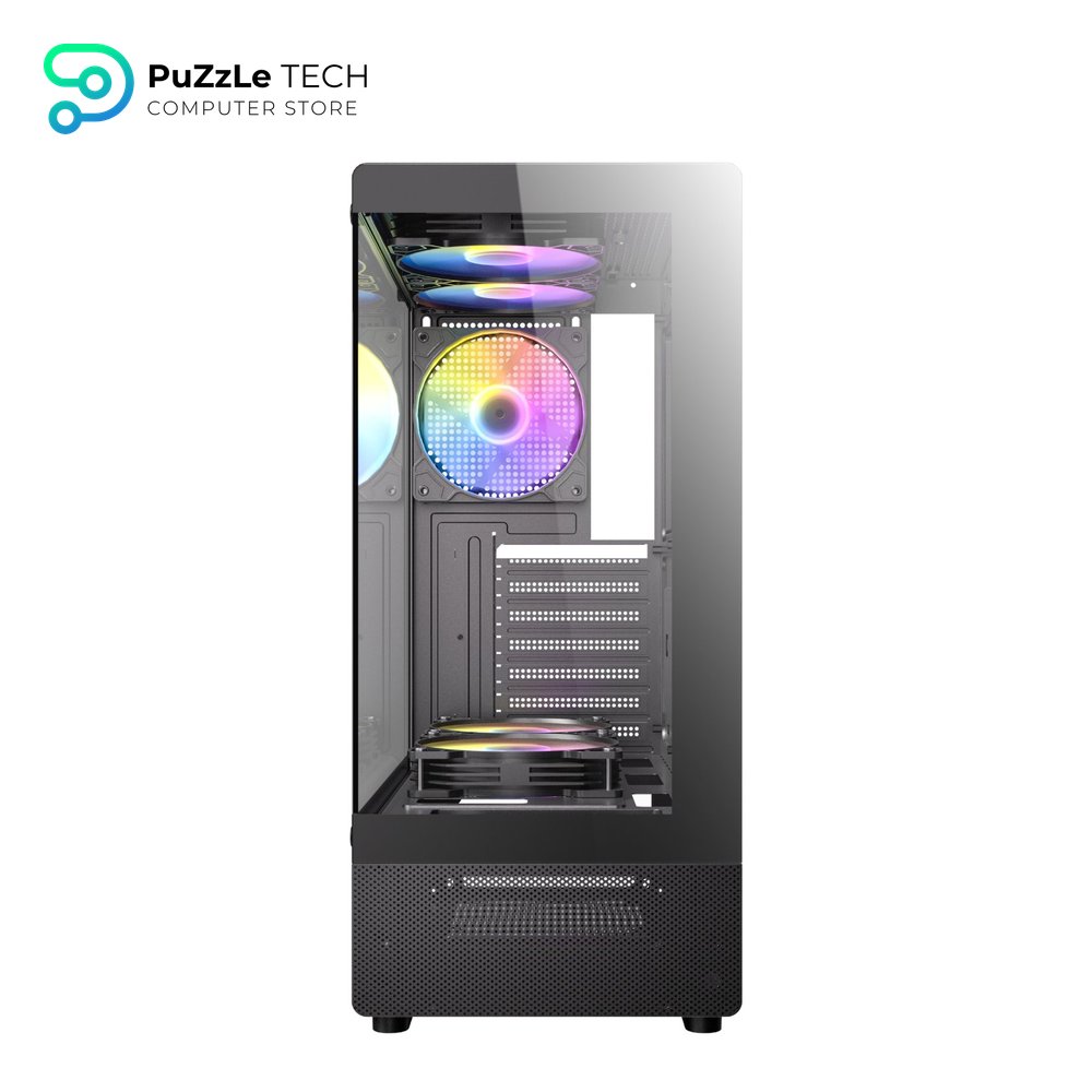 Antec VCX300 ARGB ATX Mid-Tower Gaming Case - Tempered Glass Side Panel - 5 Pre-installed ARGB Fans 2