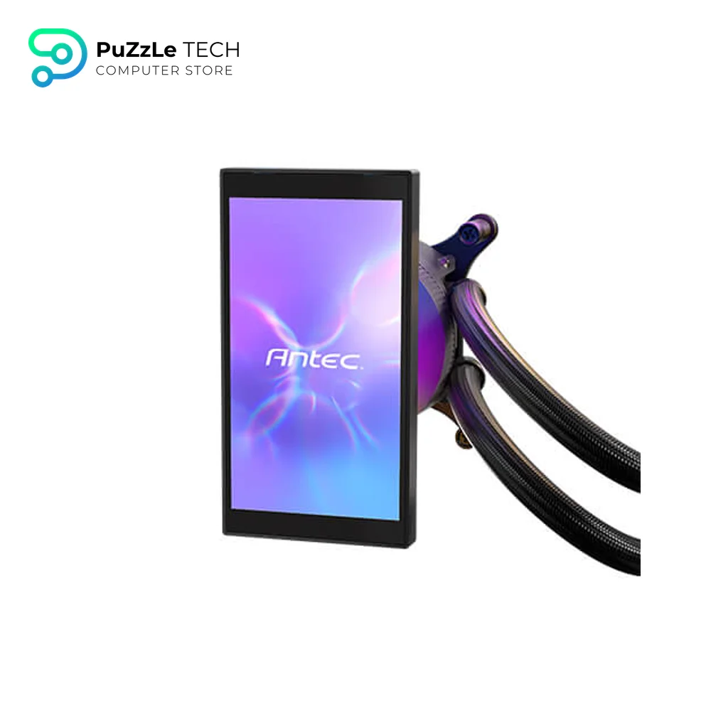 ANTEC Vortex View 360 AIO Liquid CPU Cooler - 5 IPS Screen - 3x120mm PWM Fans - Customizable Display - RGB Backglow System 5