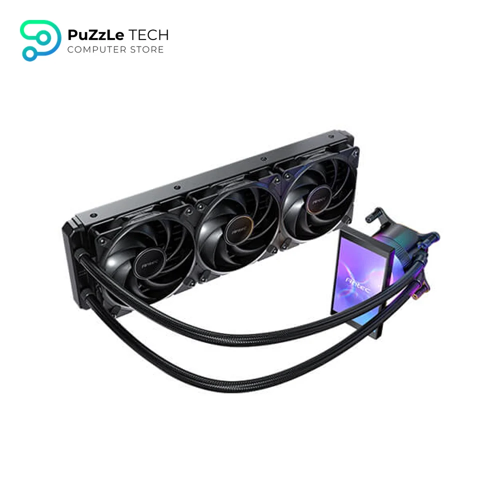 ANTEC Vortex View 360 AIO Liquid CPU Cooler - 5 IPS Screen - 3x120mm PWM Fans - Customizable Display - RGB Backglow System 3