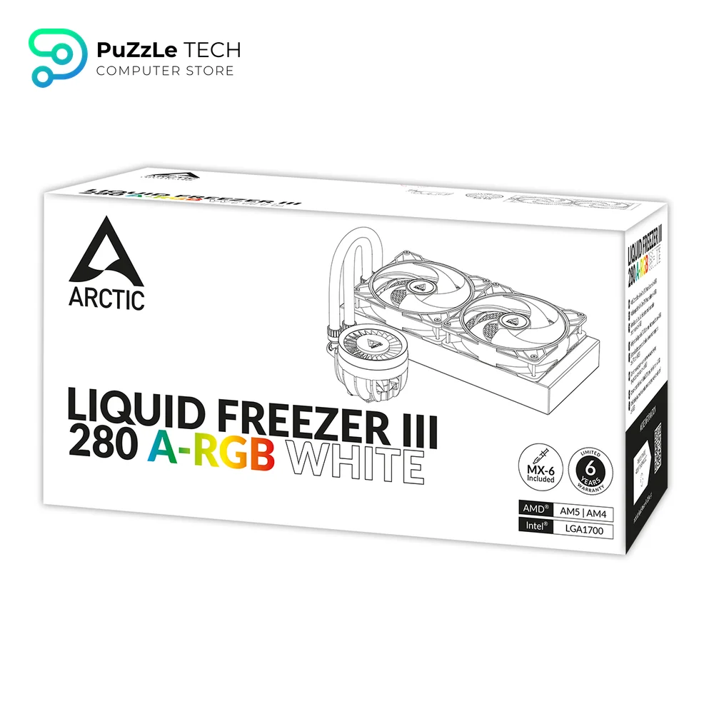ARCTIC Liquid Freezer III 280 - Water Cooling PC - All-in-One CPU AIO Water Cooler - White 5