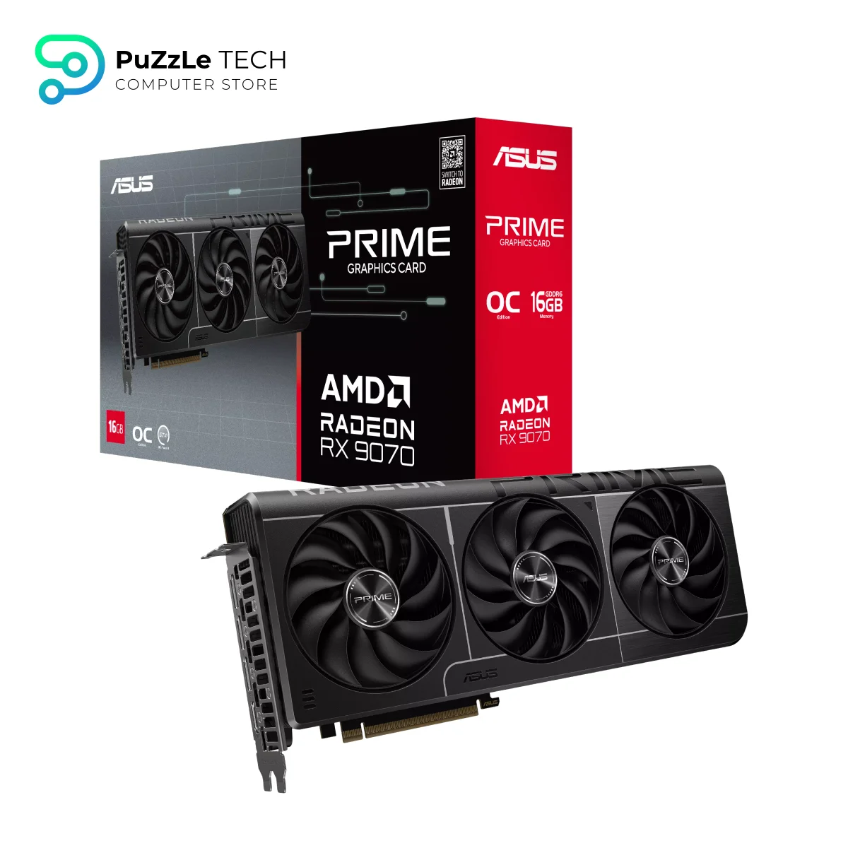 ASUS Prime Radeon RX 9070 16GB GDDR6 OC Edition Graphics Card