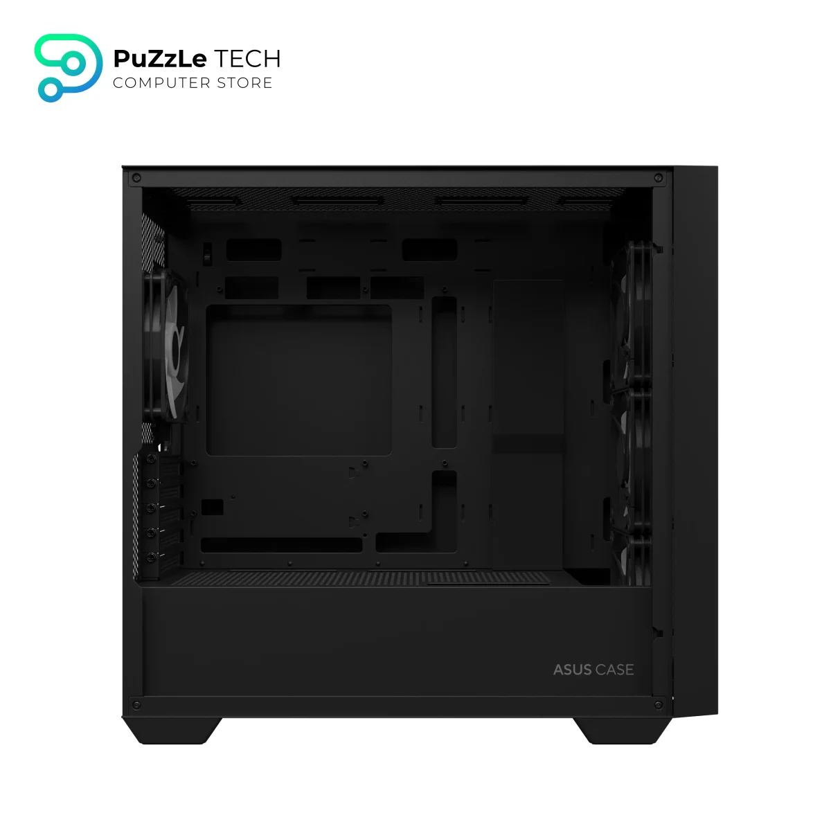 ASUS A21 PLUS microATX PC Case - Hidden Connectors - Ample Cable Management - Mesh Front-panel - Micro-ATX - Mini-ITX - BTF Motherboard Compatible - 5 Expansion Slots - Pre-installed Fans - Black 6
