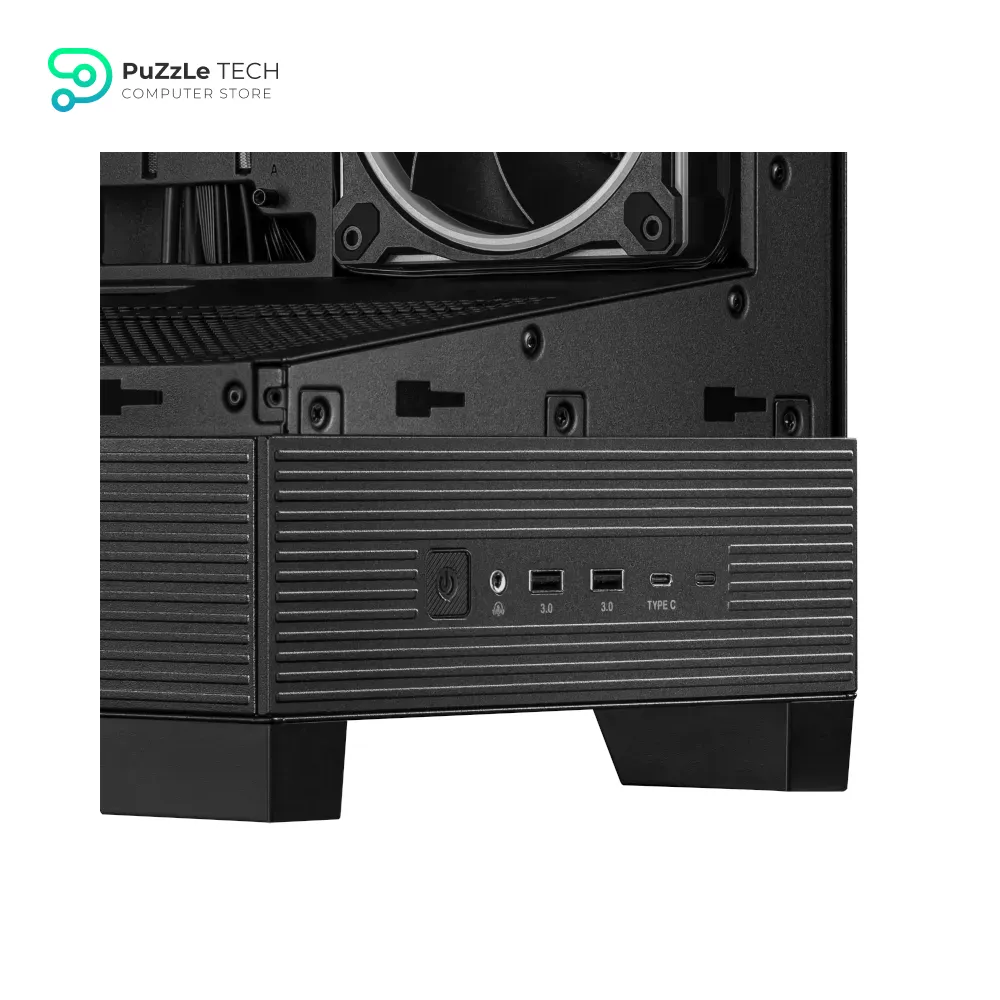 ASUS A31 Plus TG ARGB Black ATX PC Case (Pre-Installed ARGB Fans - Glass Front Panel - Compatible with Hidden Port Motherboards - 360mm Radiators - 380mm Graphics - Black) 9