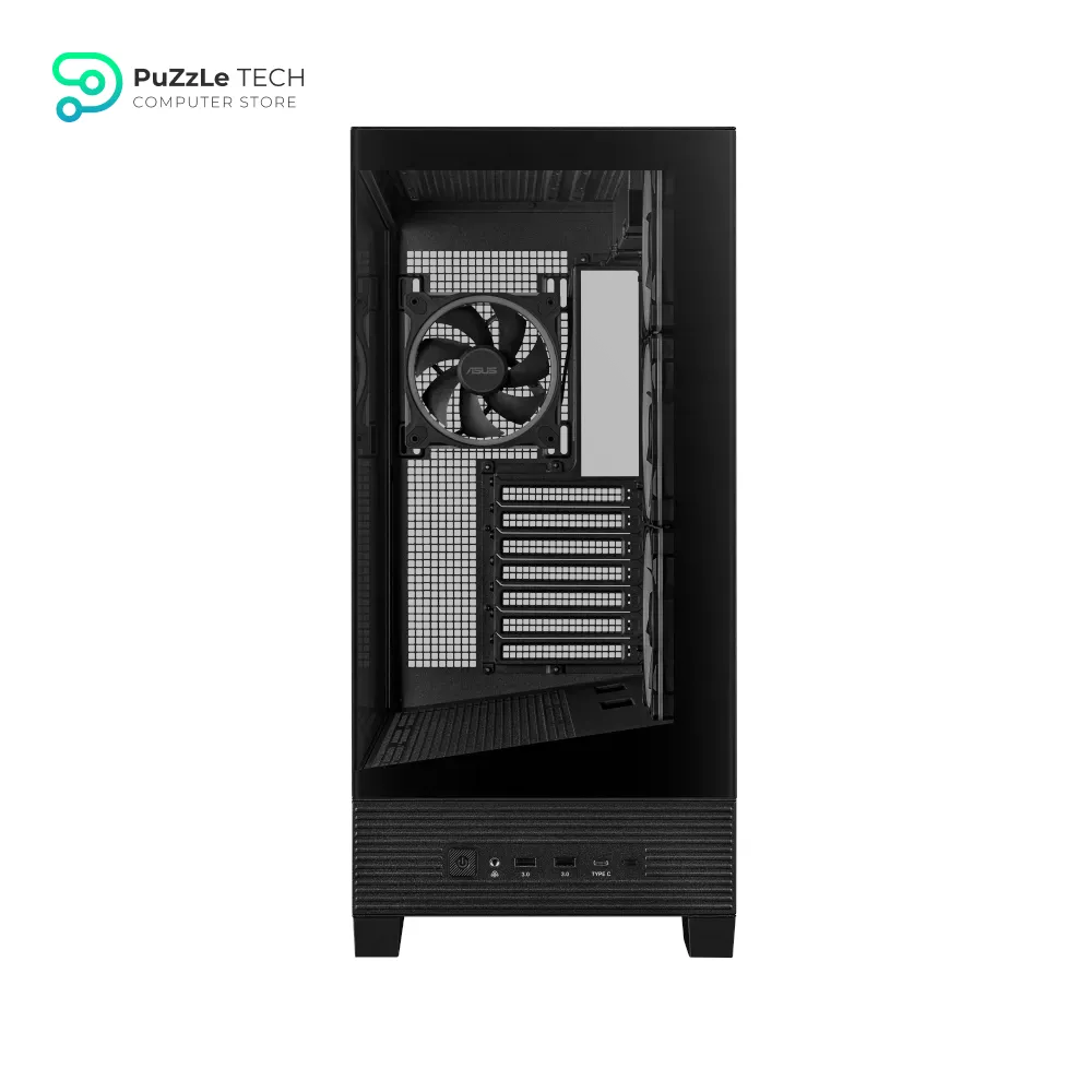 ASUS A31 Plus TG ARGB Black ATX PC Case (Pre-Installed ARGB Fans - Glass Front Panel - Compatible with Hidden Port Motherboards - 360mm Radiators - 380mm Graphics - Black) 6