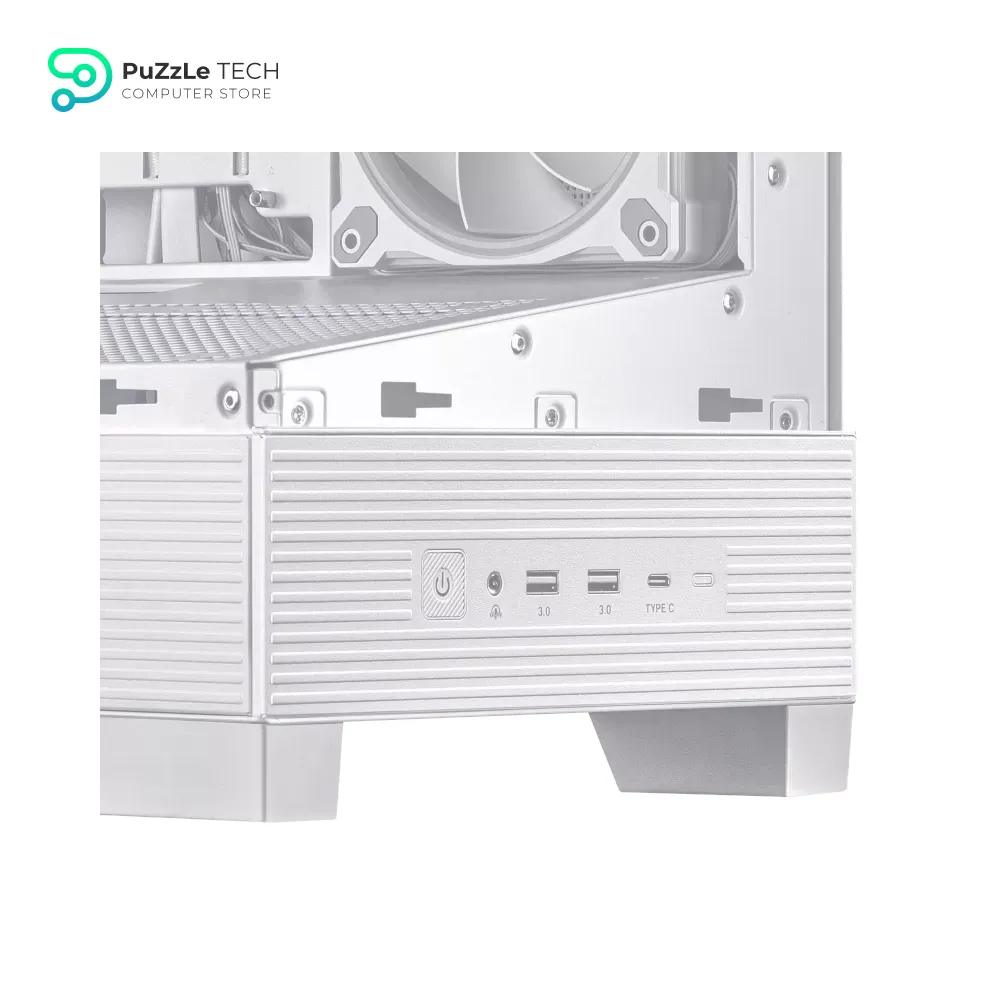 ASUS A31 Plus TG ARGB White ATX PC Case - Pre-Installed ARGB Fans - Glass Front Panel - Hidden Port Motherboard Compatible - 360mm Radiators - 380mm Graphics Cards - White 5