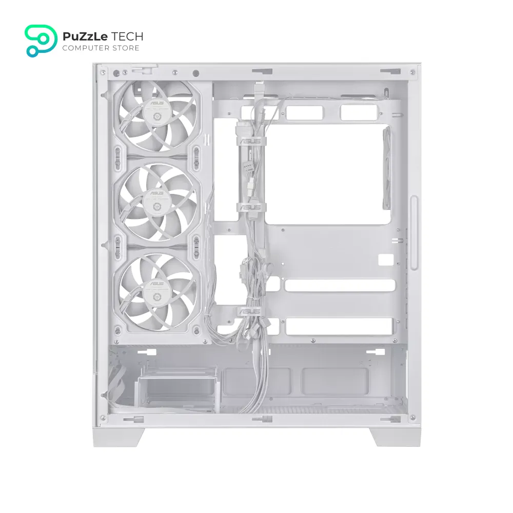 ASUS A31 Plus TG ARGB White ATX PC Case - Pre-Installed ARGB Fans - Glass Front Panel - Hidden Port Motherboard Compatible - 360mm Radiators - 380mm Graphics Cards - White 10