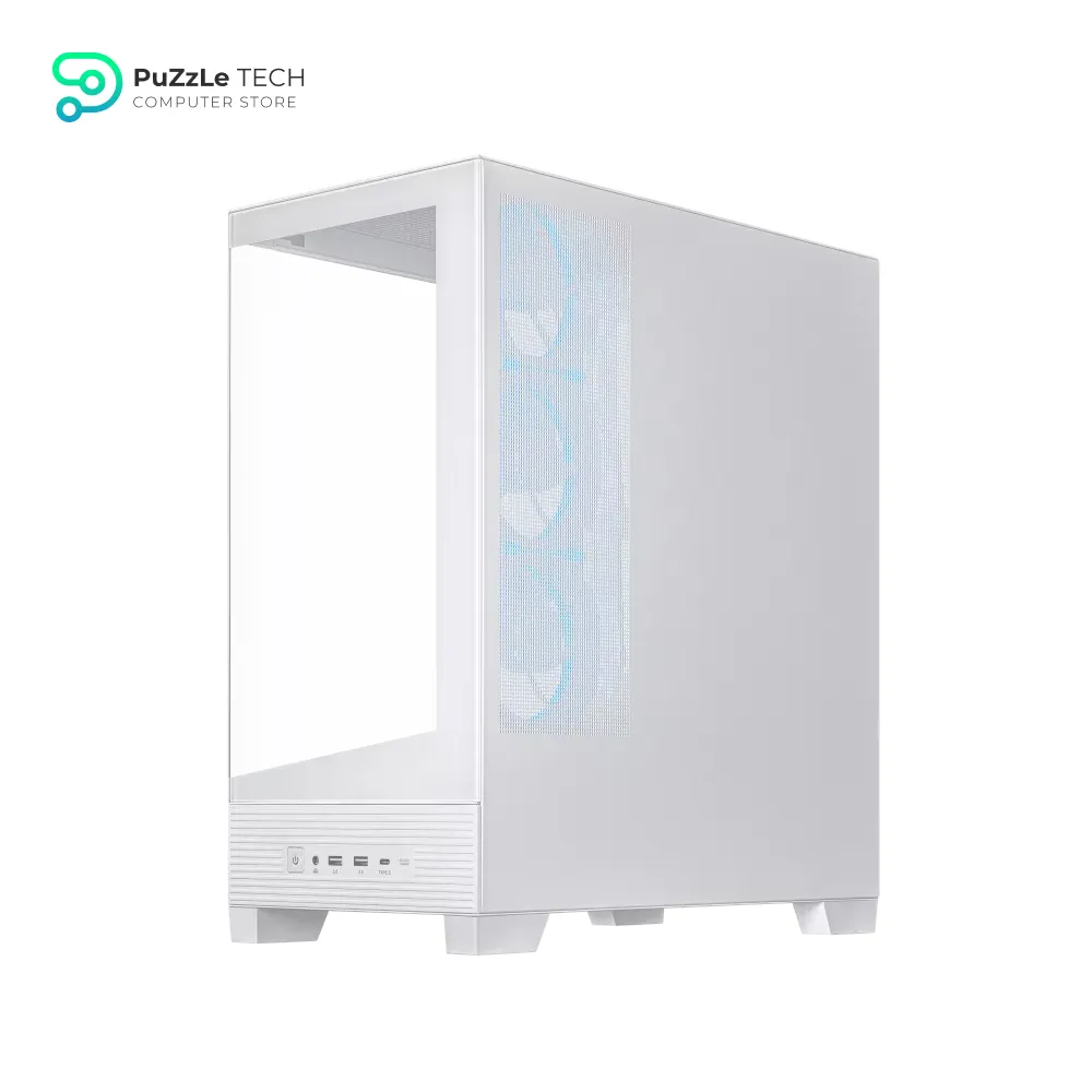 ASUS A31 Plus TG ARGB White ATX PC Case - Pre-Installed ARGB Fans - Glass Front Panel - Hidden Port Motherboard Compatible - 360mm Radiators - 380mm Graphics Cards - White 4