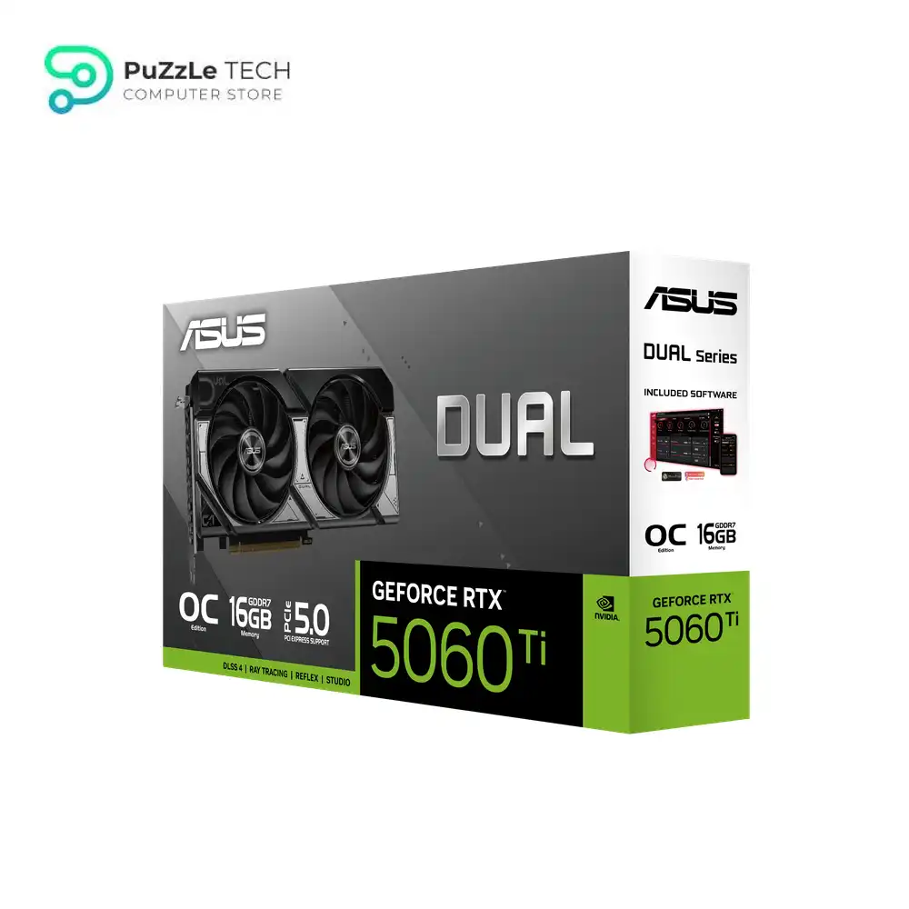 ASUS Dual GeForce RTX 5060 Ti 16GB GDDR7 OC Edition (PCIe 5.0 - 16GB GDDR7 - DLSS 4 - HDMI 2.1b - DisplayPort 2.1b - 2.5-slot design - Axial-tech fan design - 0dB technology) 8