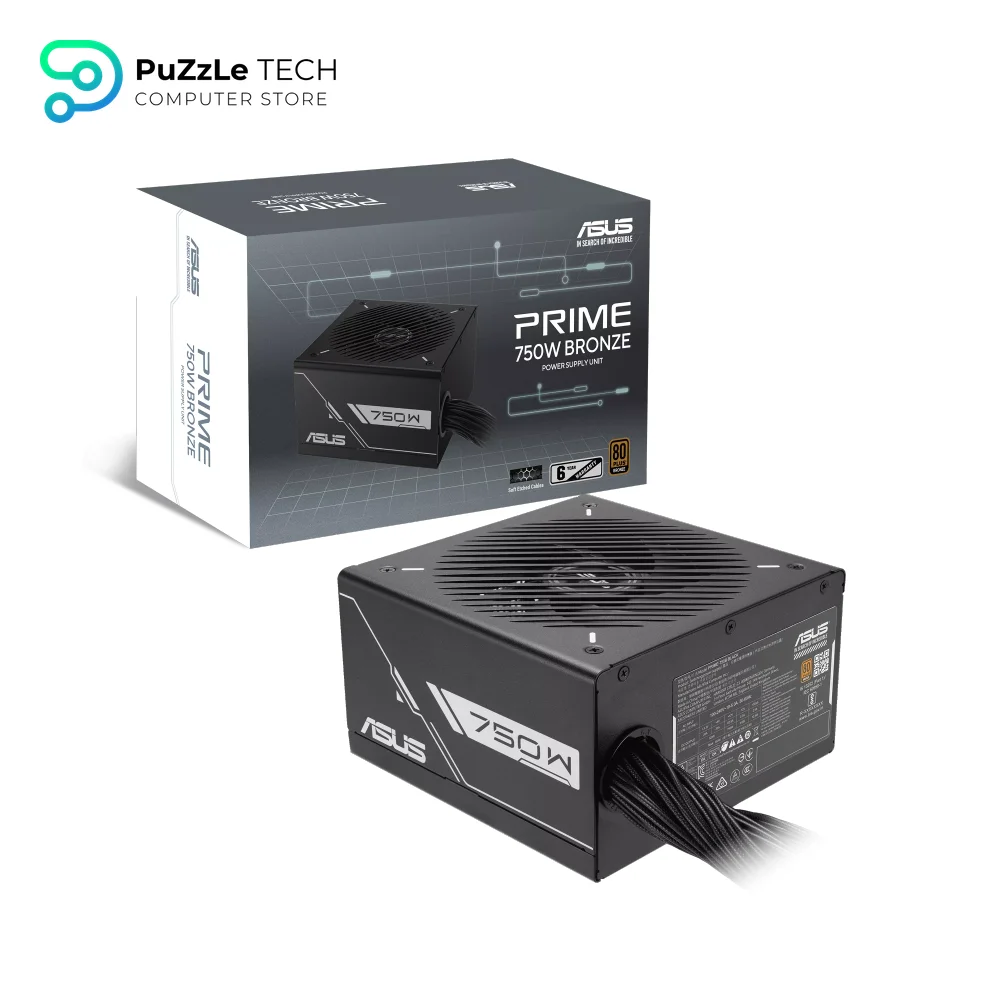 ASUS Prime 750W Bronze PSU Black ATX 80 Plus Bronze Active PFC 62.5A On 12V 3x 6 2-Pin GPU 6x SATA Full Protection 5