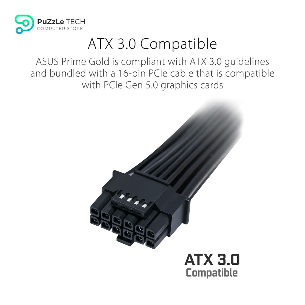 ASUS Prime 850W Gold (850 Watt - ATX 3.0 Compatible - Fully Modular Power Supply - 80+ Gold Certified - Dual Ball Bearings - Two Color Options in One) 6