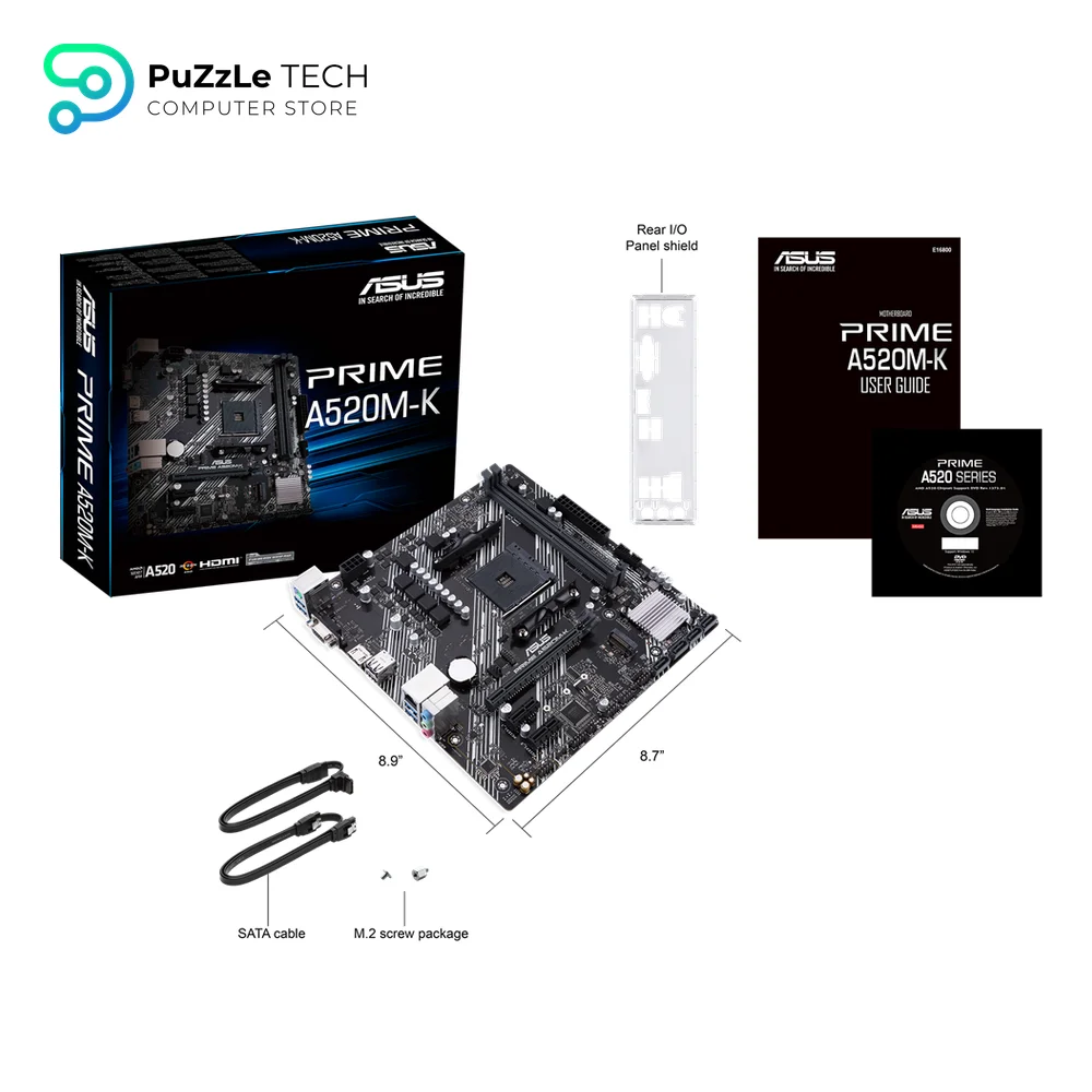 ASUS PRIME A520M-K AMD AM4 Motherboard 8