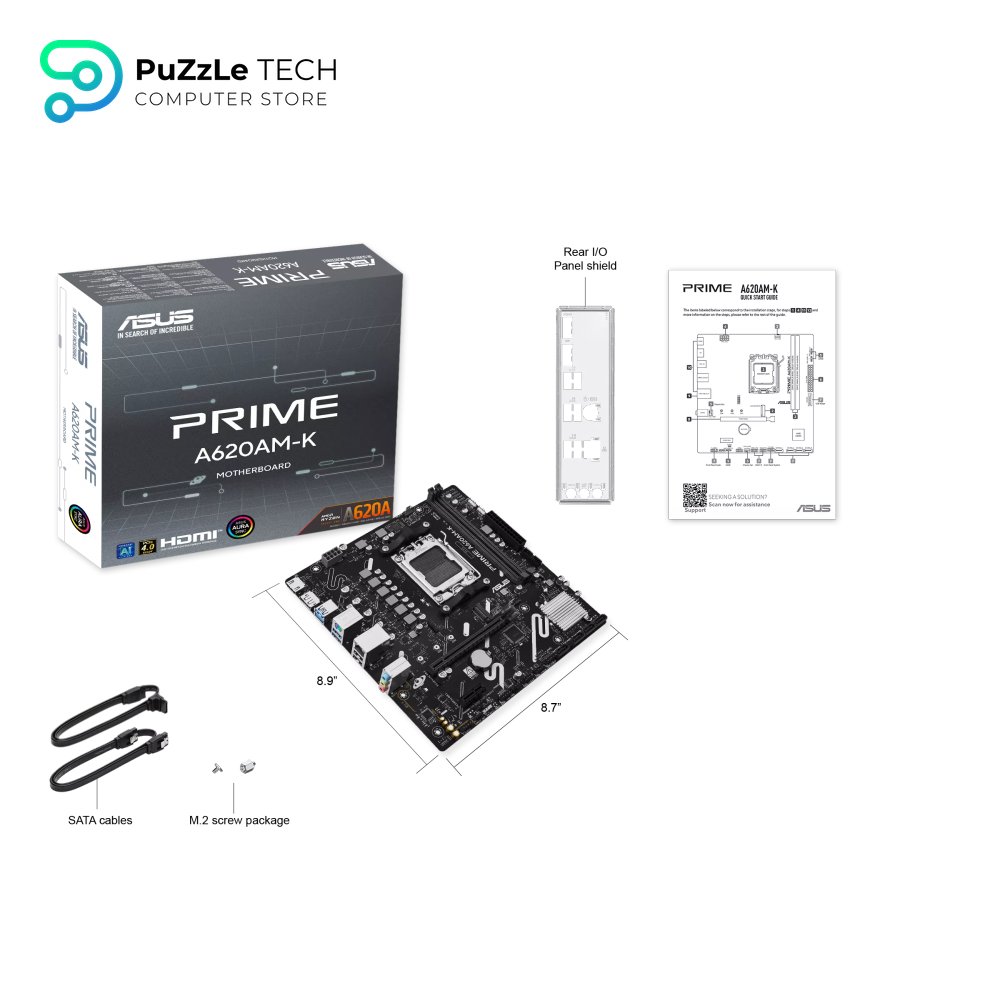 ASUS PRIME A620AM-K DDR5 AM5 MOTHERBOARD 6