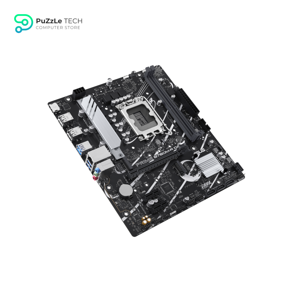 ASUS PRIME B760M-R D4, an Intel B760 LGA 1700 micro-ATX motherboard with PCIe 4.0, two PCIe 4.0 M.2 slots, DDR4, Realtek 2.5Gb Ethernet, HDMI™, SATA 6 Gbps, front USB 5Gbps ports, Aura Sync 5