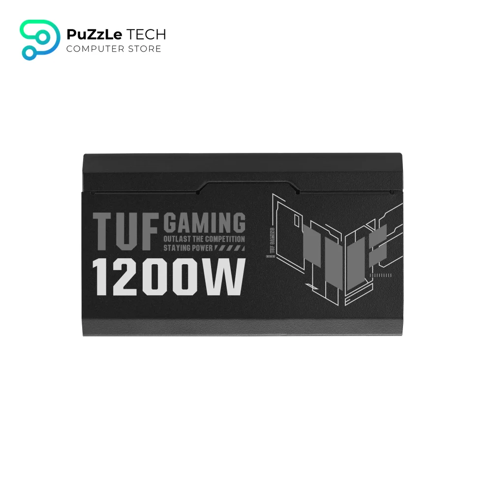 ASUS TUF Gaming 1200W Gold - 1200 Watt - ATX 3.0 Compatible Fully Modular Power Supply - 80+ Gold Certified - Military-grade Components - Dual Ball Bearing - Axial-tech Fan - PCB Coating 9
