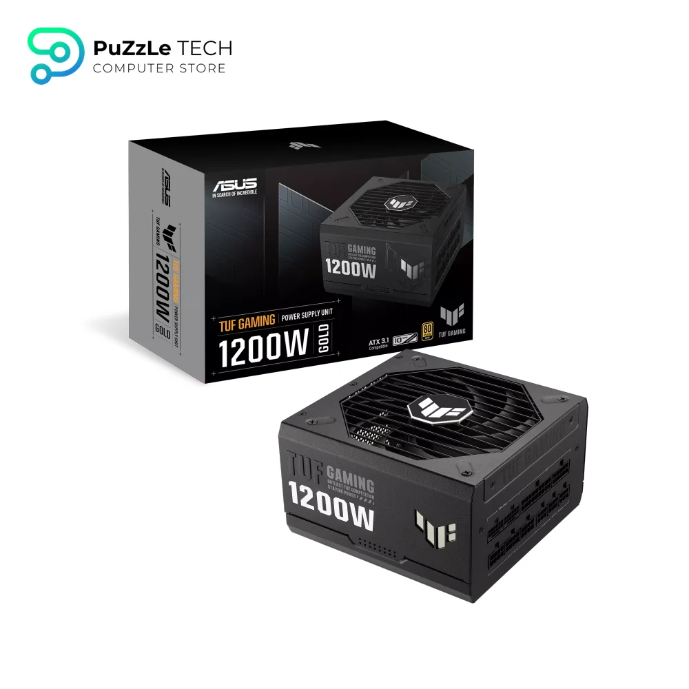 ASUS TUF Gaming 1200W Gold - 1200 Watt - ATX 3.0 Compatible Fully Modular Power Supply - 80+ Gold Certified - Military-grade Components - Dual Ball Bearing - Axial-tech Fan - PCB Coating 4