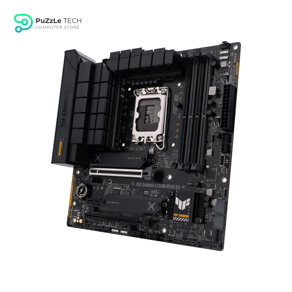ASUS TUF GAMING B760M-PLUS D4 Intel(13th and 12th Gen) LGA 1700 mATX motherboard,PCIe 5.0,2xPCIe 4.0 M.2 slots,DDR4,WiFi 6,2.5Gb LAN,USB 3.2 Gen 2x2 Type-C,front USB 3.2 Type-C,Thunderbolt (USB4®) 4