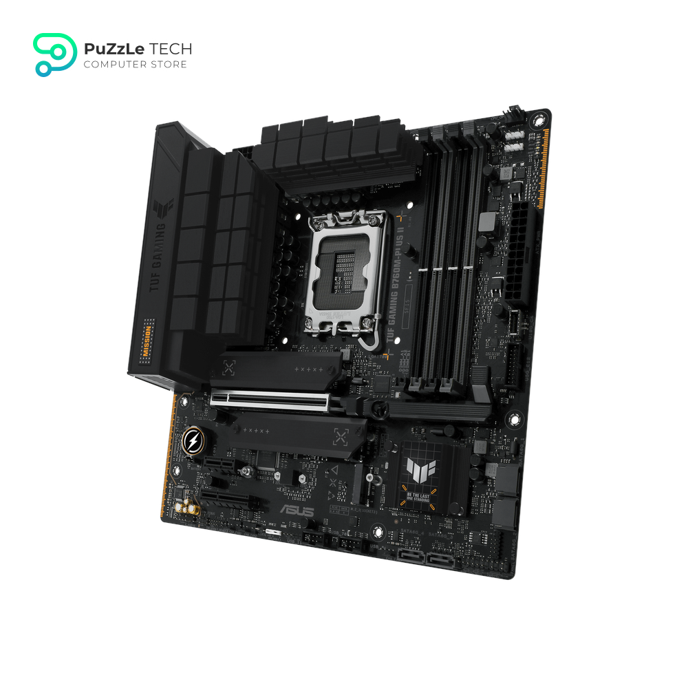 ASUS TUF GAMING B760M-PLUS II Motherboard - 12(50A)+1(60A)+1 Power Stages, PCIe 5.0, DDR5 Support, USB 20Gbps Type-C, 2.5 Gb Ethernet, PCIe Q-Release, and Two-Way AI Noise Cancelation for Enhanced Performance 4