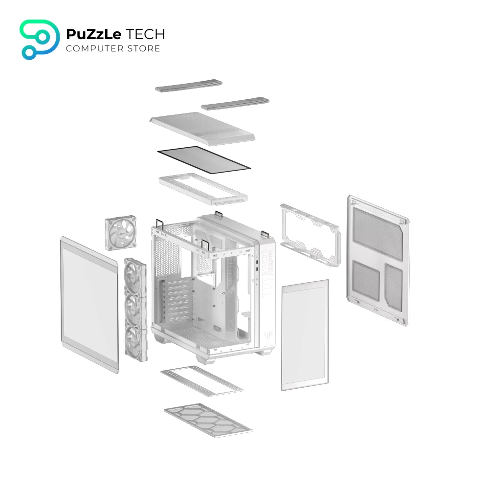 ASUS TUF Gaming GT502 Horizon TG ARGB White Mid Tower Case 10