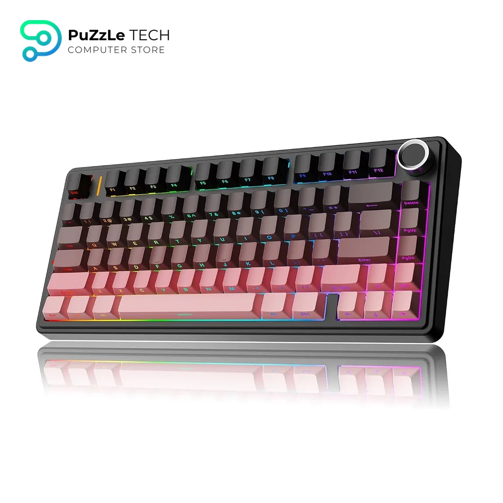 AULA F75 Mechanical Keyboard Tri-Mode Reaper Switch Side-Engraved, Gradient Pink-3164